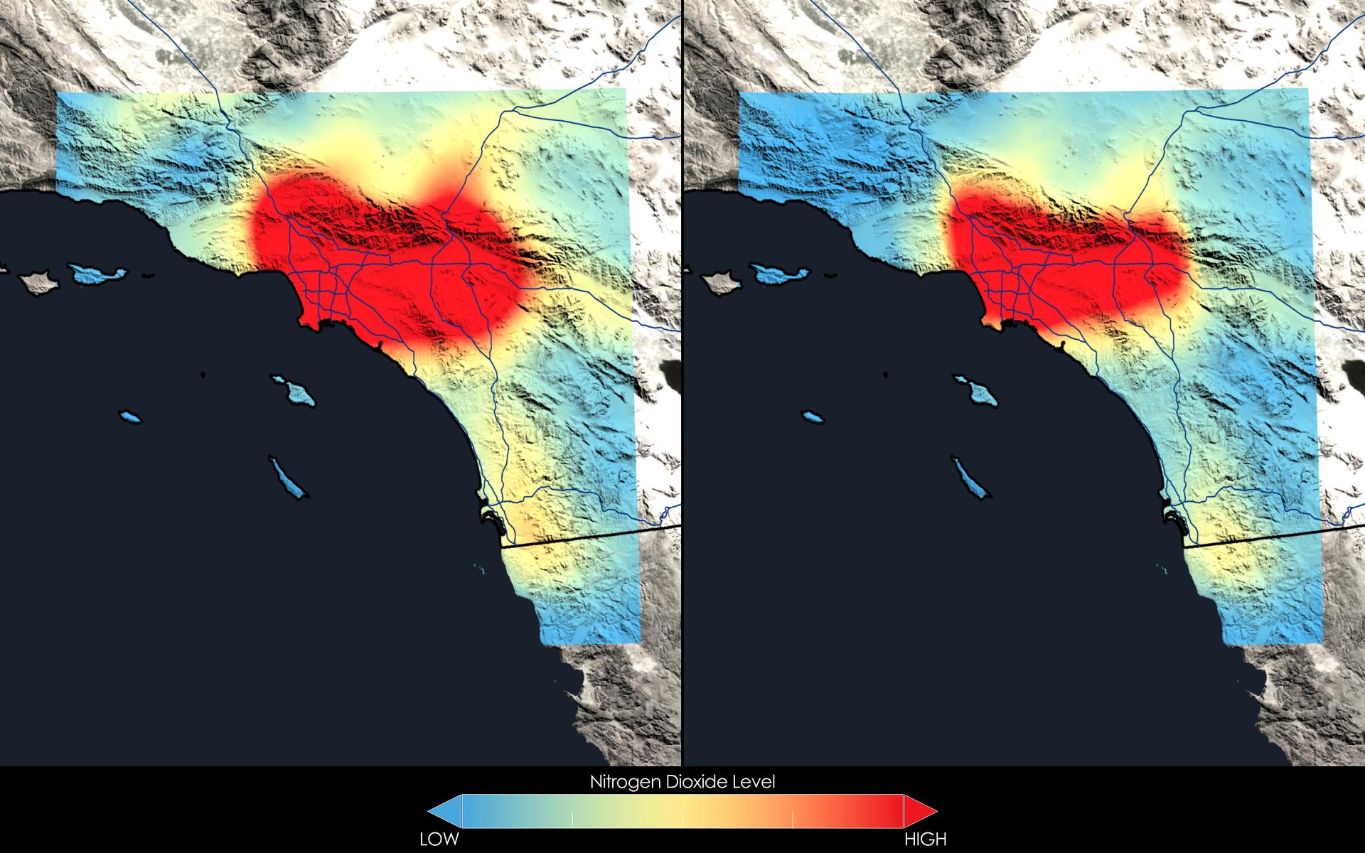 Los Angeles and San Diego Comparison Imagery
