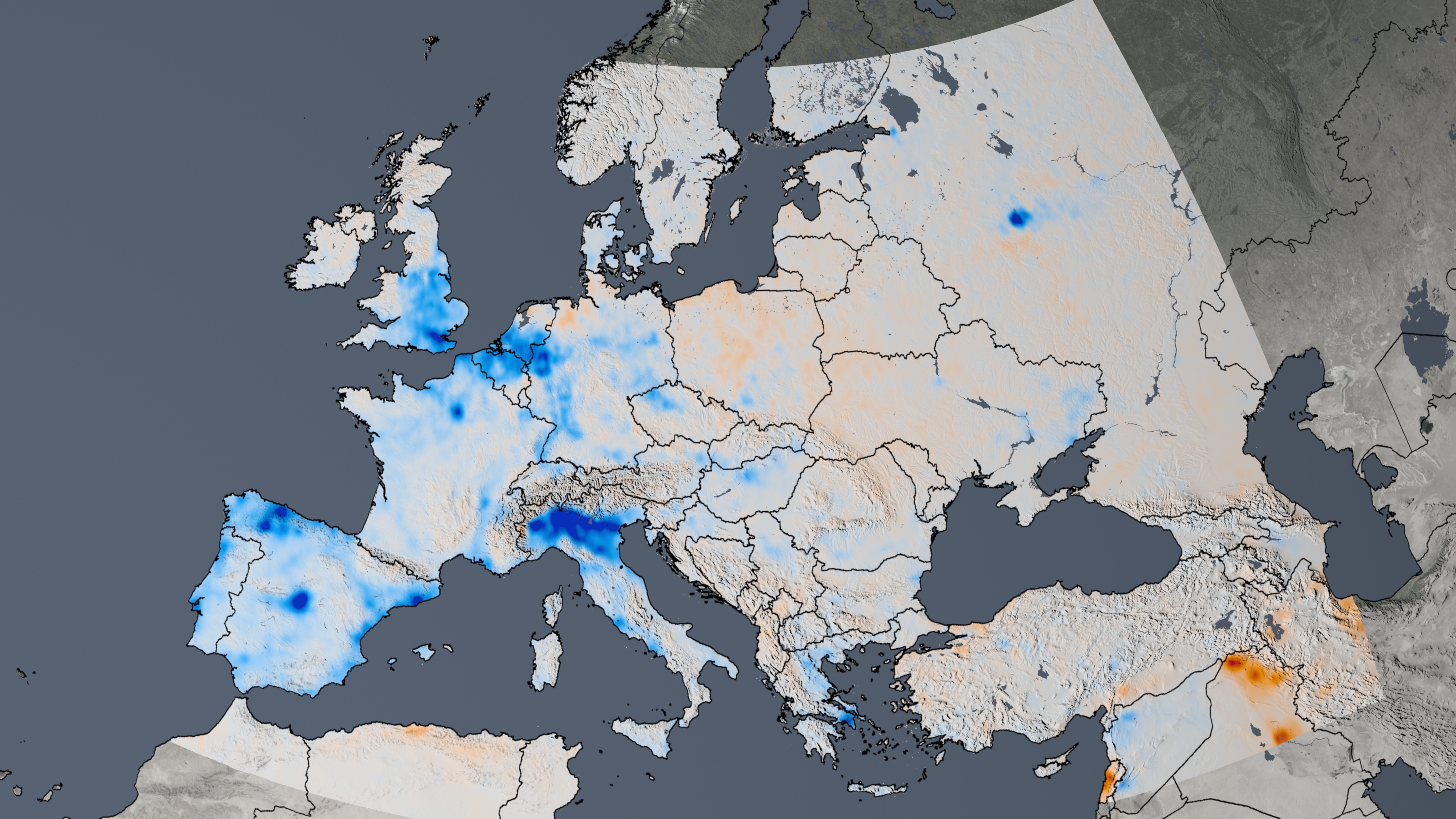 European Regional Changes in NO2, 2005-2016